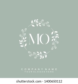 Initial letter MO beautiful handwriting logo vector template