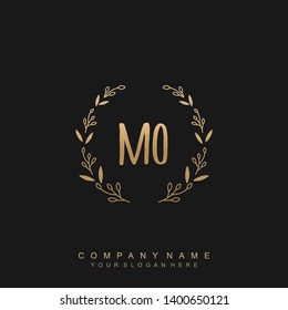 Initial letter MO beautiful handwriting logo vector template