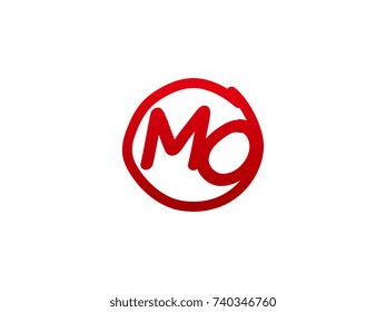 The initial letter MO handwritten logo