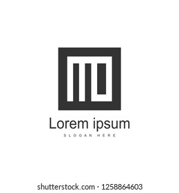 Diseño de plantilla de logotipo MO de carta inicial. Diseño vectorial de logotipo de letra mínima