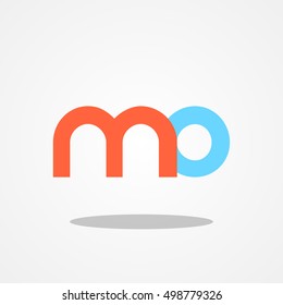 Initial letter MO lowercase logo design template red blue sky