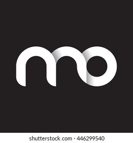 initial letter mo modern linked circle round lowercase logo white black