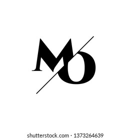 Initial Letter MO Monogram Sliced. Logo template isolated on white background