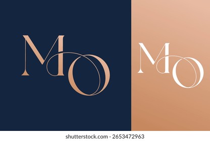 Initial letter MO OM logo design vector illustration for couple, wedding, and business