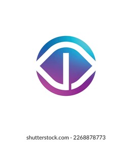 Initial letter I modern eye vision logo