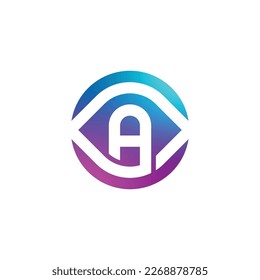 Initial letter A modern eye vision logo