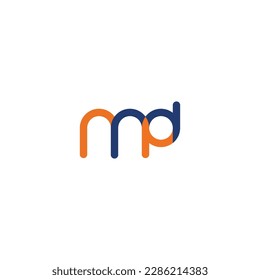 initial letter  modern linked circle round lowercase logo orange gray 1