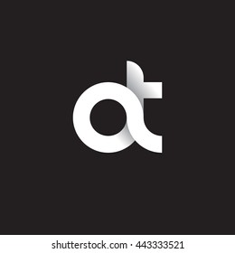 initial letter at modern linked circle round lowercase logo white black