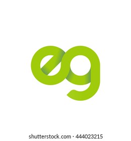 initial letter eg modern linked circle round lowercase logo green