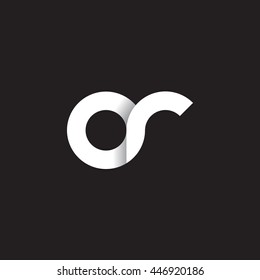 initial letter or modern linked circle round lowercase logo white black