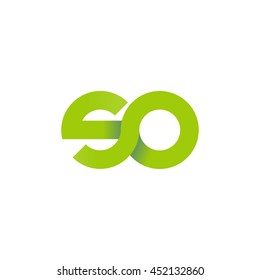 initial letter so modern linked circle round lowercase logo green