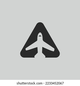 Initial A letter modern logo with arrow plane for logistic, travel, start up template brand