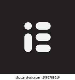 Letra inicial del logotipo moderno de IE. Sencilla ropa de logo, club deportivo, diseño de marca.
