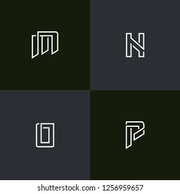 Initial letter mono line logo design inspiration vector 