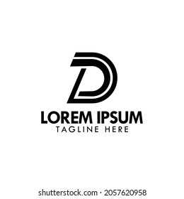 Initial letter monogram d logo design template