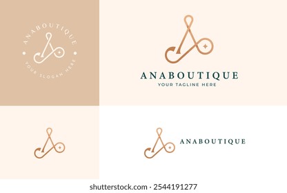 Initial Letter A Monogram Elegant Logo Inspiration. Stylish Luxury Initial Letter A Logo Vector. Premium Golden Letter A Logo Character. Alphabet Vector Logo Illustration