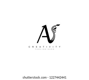 Initial A Letter Monogram Floral Crest Logotype