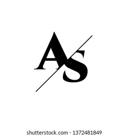 Initial Letter AS Monogram Sliced. Logo template isolated on white background