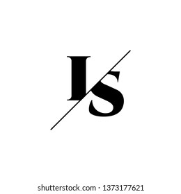 Initial Letter IS Monogram Sliced. Logo template isolated on white background