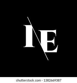 Initial Letter IE Monogram Sliced. Modern logo template isolated on black background