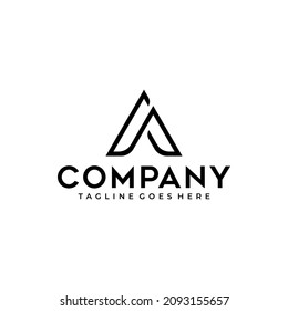 Initial Letter A Monogram Triangle Symbol  Logo Design
