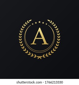 initial letter A moonlight icon design logo template