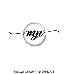 Initial letter MP beautiful handwriting logo vector template