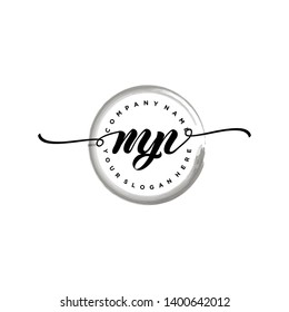 Initial letter MP beautiful handwriting logo vector template
