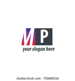 Initial Letter MP Design Logo With Square