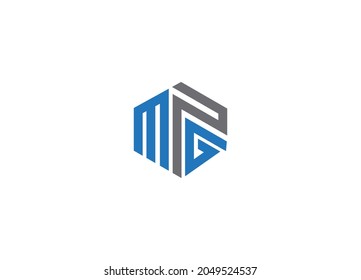 Initial  Letter M,P and G with box for logo design inspiration - Vector