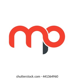 initial letter mp linked round lowercase logo red