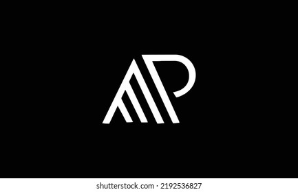  Plantilla de diseño de vectores de logotipo mp de letra inicial o logotipo de ap 