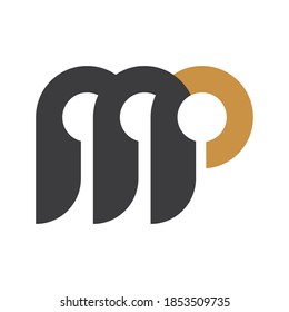 Logo de la letra inicial mp o plantilla de diseño vectorial del logotipo pm