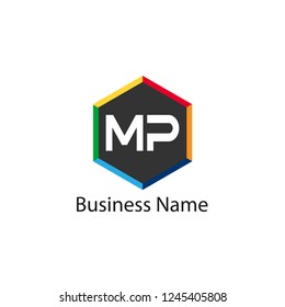 Initial Letter MP Logo Template Design