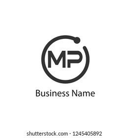 Initial Letter MP Logo Template Design