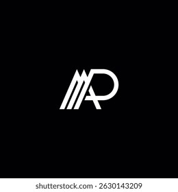 Initial Letter MP PM Logo Design with Modern Minimal Style.