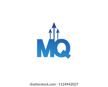 Initial Letter MQ Arrow Chart Finance Business