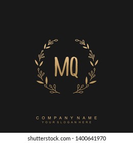 Initial letter MQ beautiful handwriting logo vector template