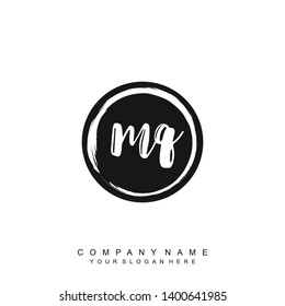 Initial letter MQ beautiful handwriting logo vector template