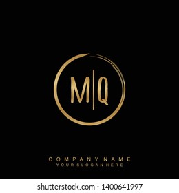 Initial letter MQ beautiful handwriting logo vector template