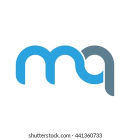 initial letter mq linked round lowercase logo blue