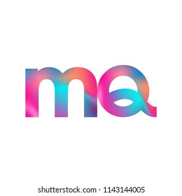 Initial Letter MQ Logo Lowercase colorful design, Modern and Simple Logo Design.
