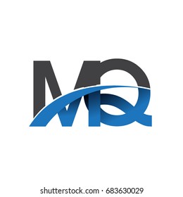 initial letter MQ logotype company name colored blue and grey swoosh design. vector logo for business and company identity.
