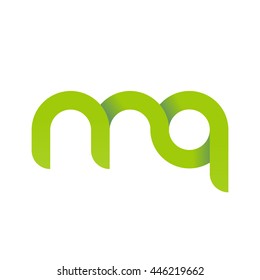initial letter mq modern linked circle round lowercase logo green