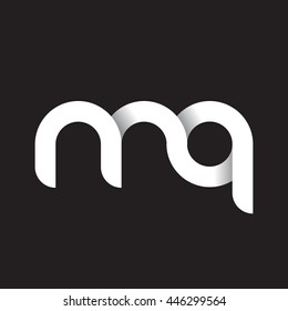 initial letter mq modern linked circle round lowercase logo white black