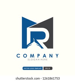 Initial Letter MR Islamic Logo Design. Vector Illustration Eps 10