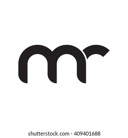 initial letter mr linked round lowercase monogram logo black