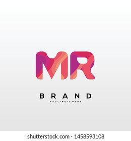 Initial letter MR logo with colorful background, letter combination logo design for creative industry, web, business and company. - Vector