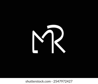 Modelo de design do logotipo MR com letra inicial