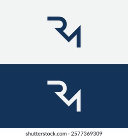 Initial Letter MR Logo Design Monogram Creative Modern Sign Symbol Icon. Abstract luxury and fashion brands MR RM letter logo.
